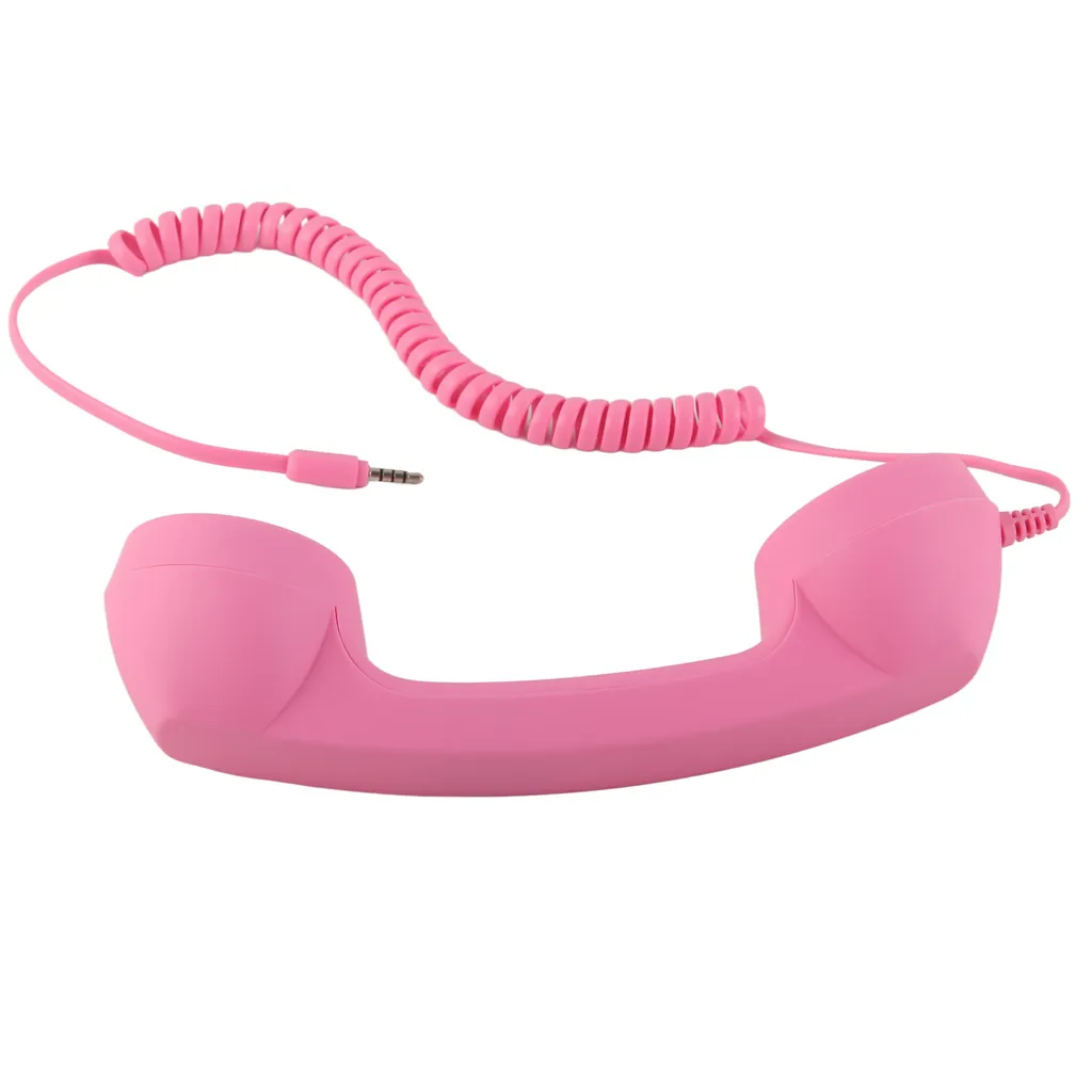 Ricevitore Telefonico Vintage Rosa per Cellulare con USB-C e Jack - 6