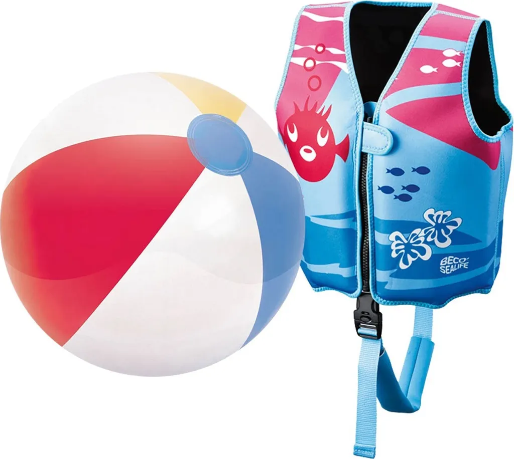 Gilet de sauvetage ajustable taille M Pinky avec ballon de plage