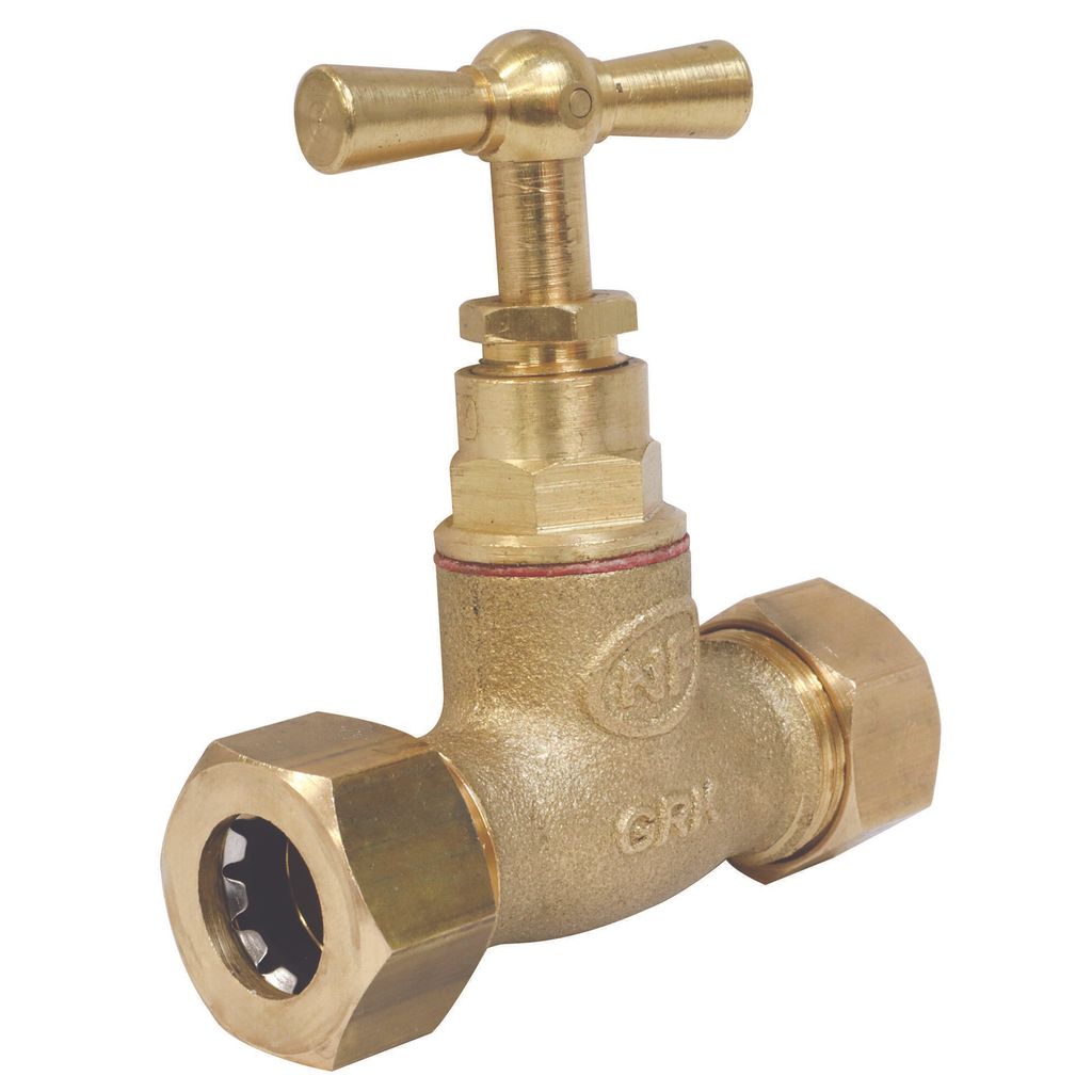 SOMATHERM FOR YOU – Gerader Absperrhahn aus Messing mit Steckverbindung Ø 12 mm – doppelter Außengewindeanschluss 15/21 – Gehäuse aus unbe...