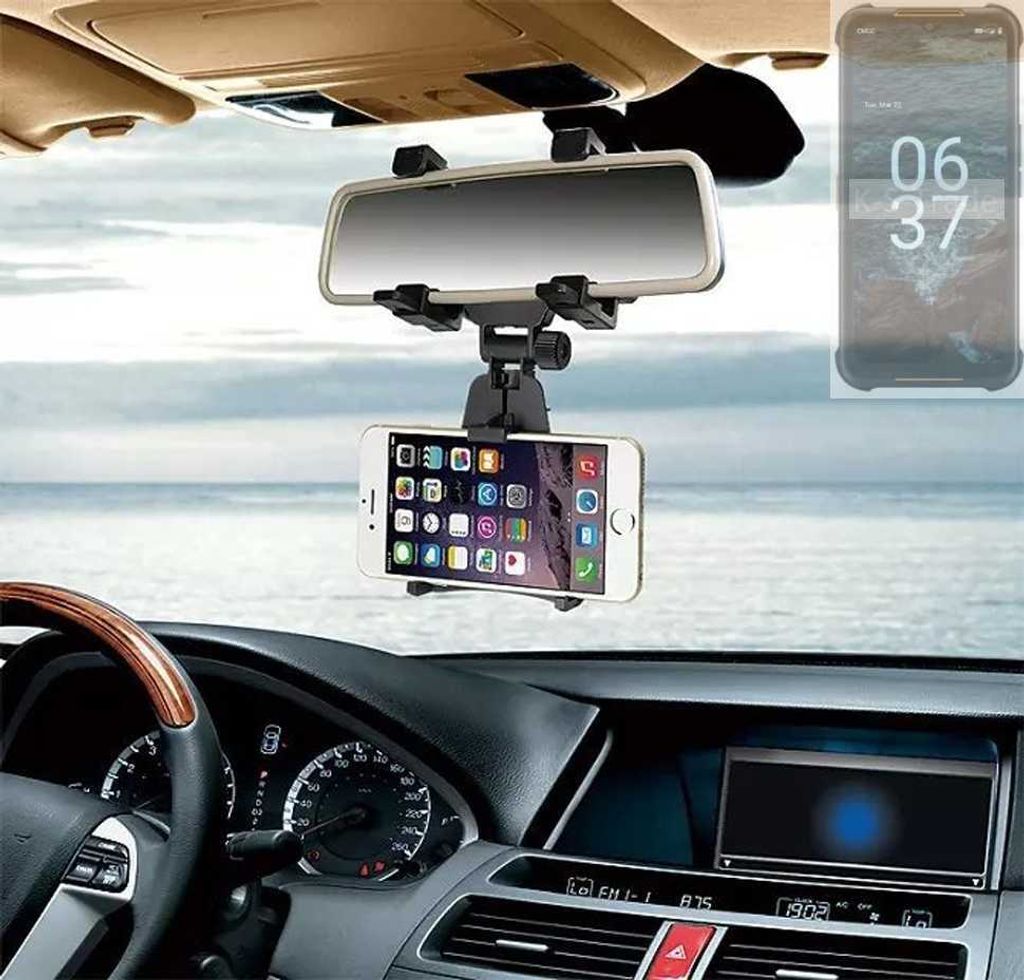 K-S-Trade Smartphone Halterung kompatibel mit AGM H5 Rückspiegel Halterung schwarz Auto Halterung KFZ Halter