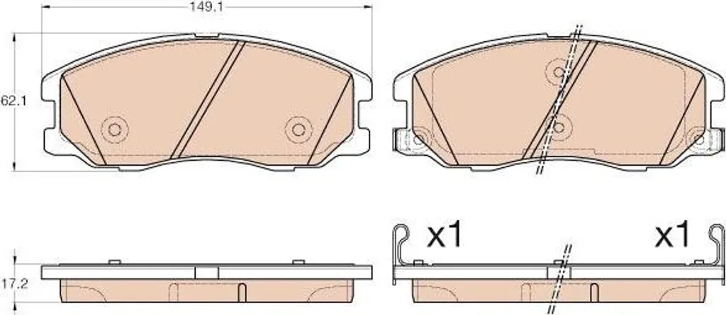 Jeu de plaquettes de frein avant pour Antara compatible OE 95459512 TRW