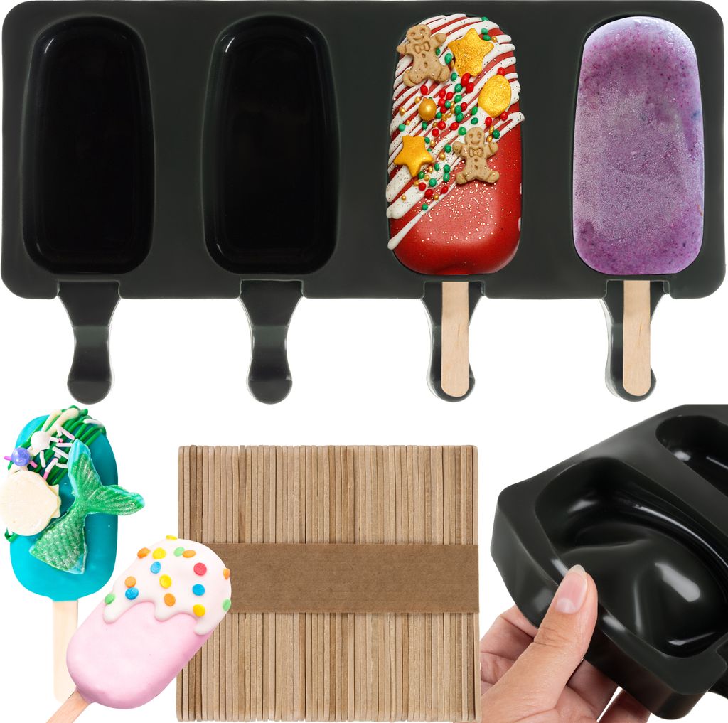 Silikon-Eisformen 4-er Set 50 Eis-Stiele Hausgemachter Eis Produktbild 