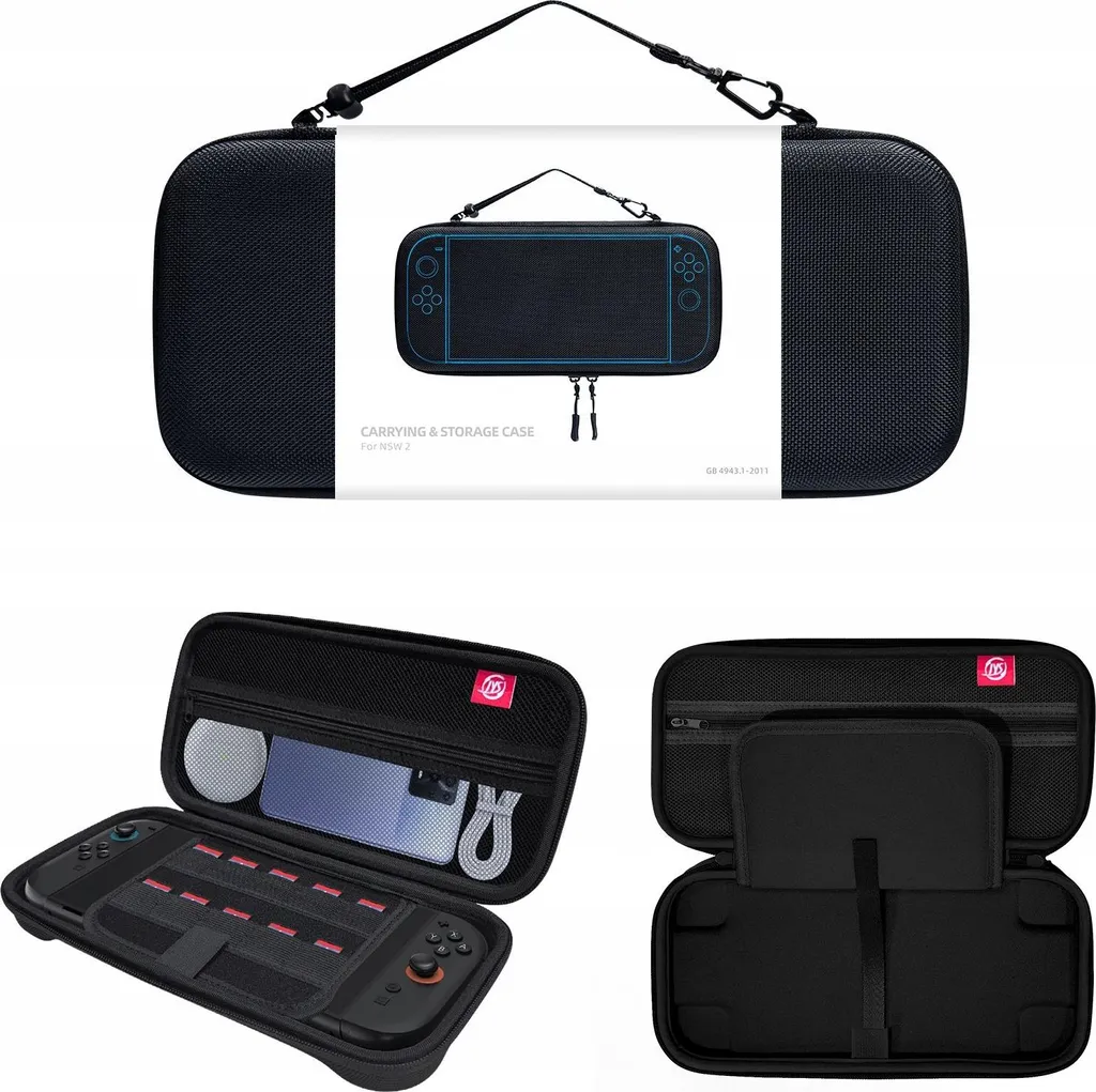 Sacoche Nintendo Switch 2 antichoc - Coque de protection rigide noire