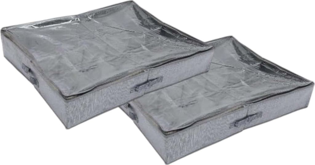 Schuhaufbewahrung unter dem Bett – 2 Stück – Hellgrau – Platz für 16 Paar Schuhe – Praktischer Schuh-Organizer