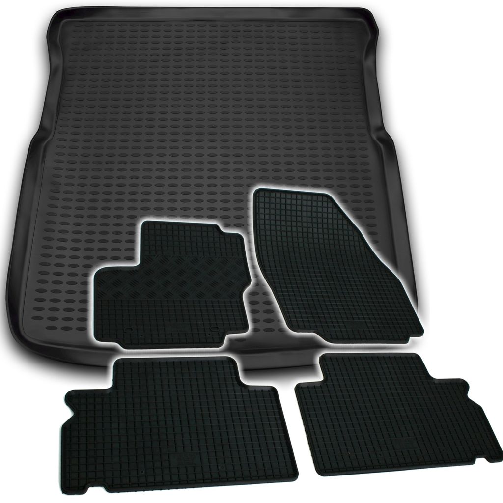 Gummi Kofferraumwanne + Fußmatten Set für Ford S-Max I, Bj. 5/2006-2015