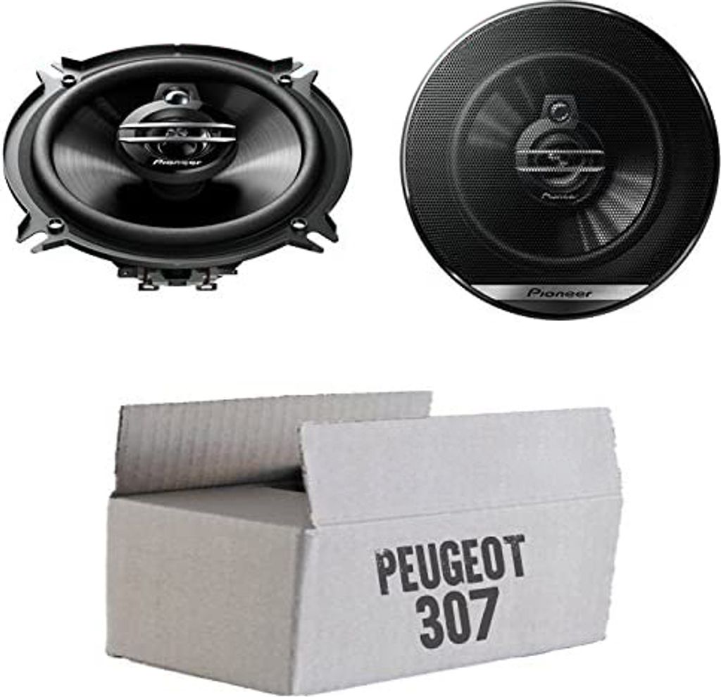 Peugeot 307 - Lautsprecher Boxen Pioneer TS-G1330F - 13cm 3-Wege 130mm Triaxe 250W Auto Einbausatz - Einbauset