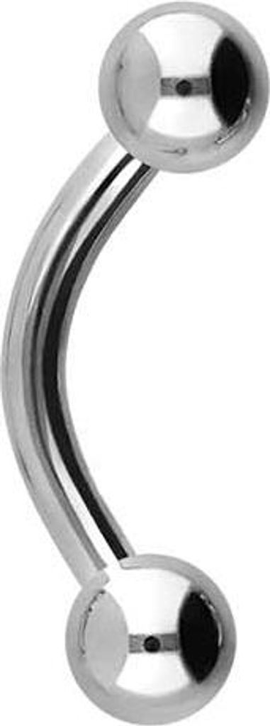 Bauchnabel-Piercing, Rook Piercing Chirurgenstahl Banane Silber Stablänge: 6mm + Stabstärke: 1,2mm + Kugelgröße: 3mm