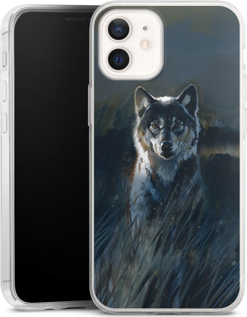 DeinDesign Slim Hülle für Apple iPhone 12 mini Silikon Case Ultra Dünn Handyhülle Malerei Natur Wolf