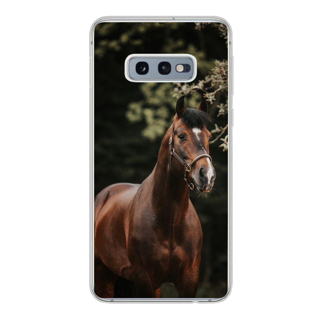 MuchoWow Handyhülle Schutzhülle Hülle für Samsung Galaxy S10e Pferd - Äste - Porträt Silikon Softcase Handy Hülle - Handy