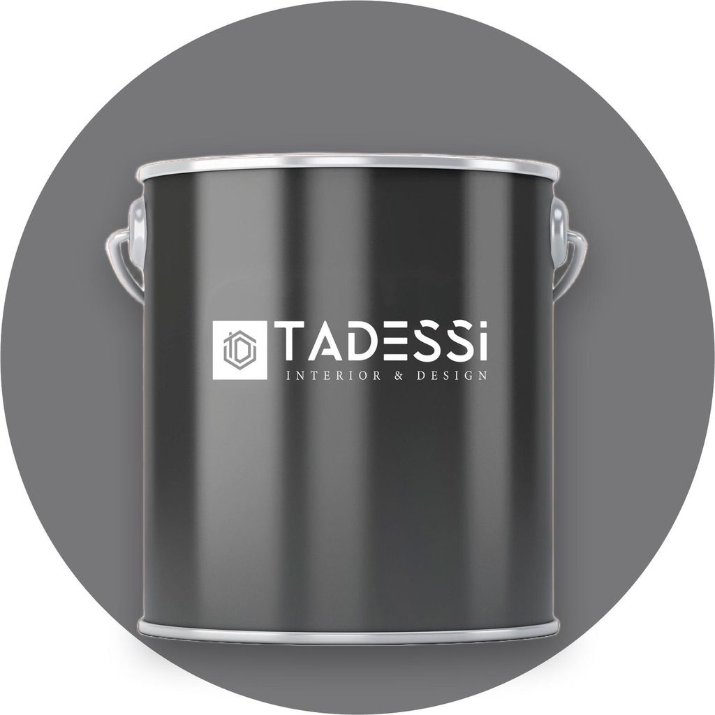 TADESSI Wandfarbe Grau - Schiefergrau - abwaschbare Innenfarbe matt - Dispersionsfarbe - Geruchsarm und Lösemittelfrei - 5 Liter Gebinde