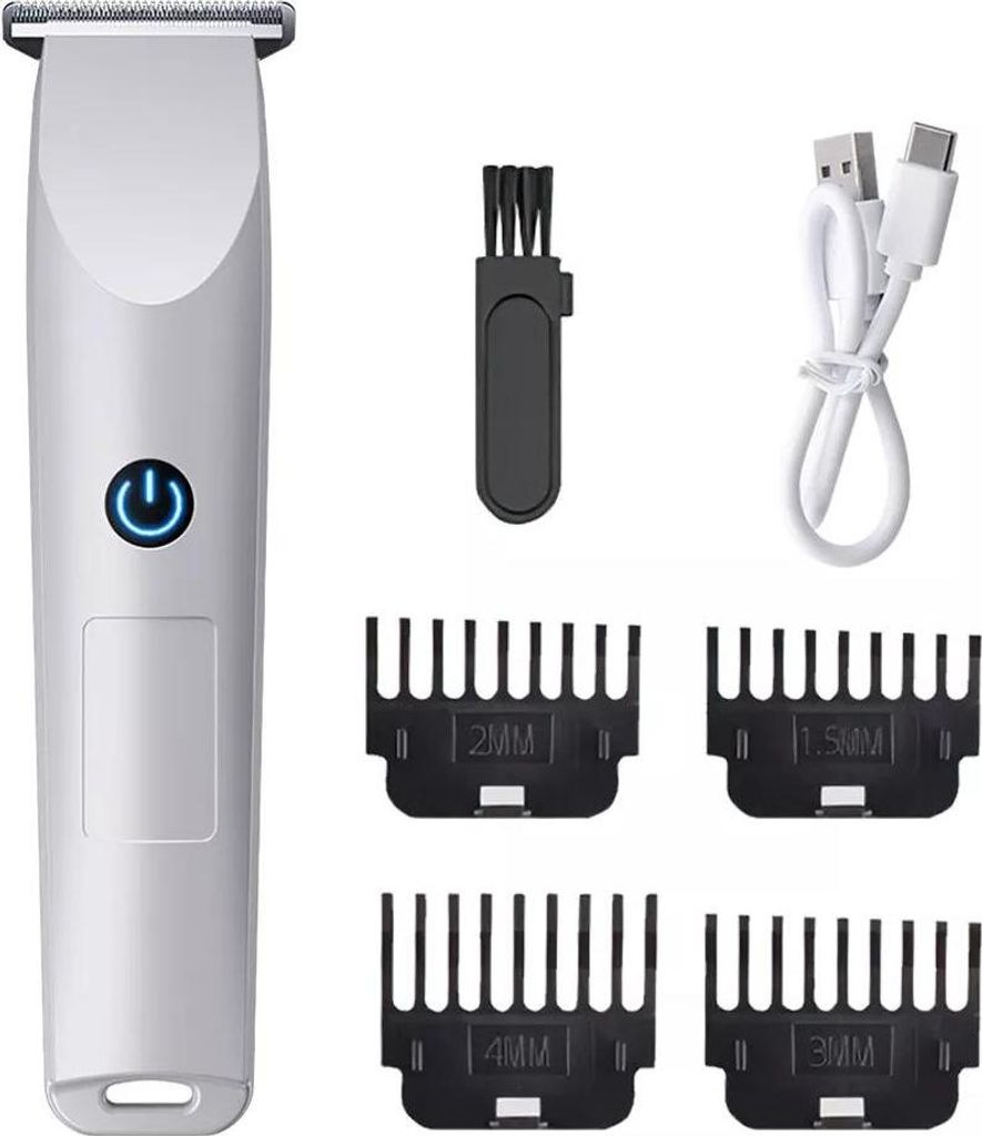 Haarschneider Barttrimmer Elektrisch Mann Rasierer Haartrimmer mit 4 Ersatzköpfen für Herren