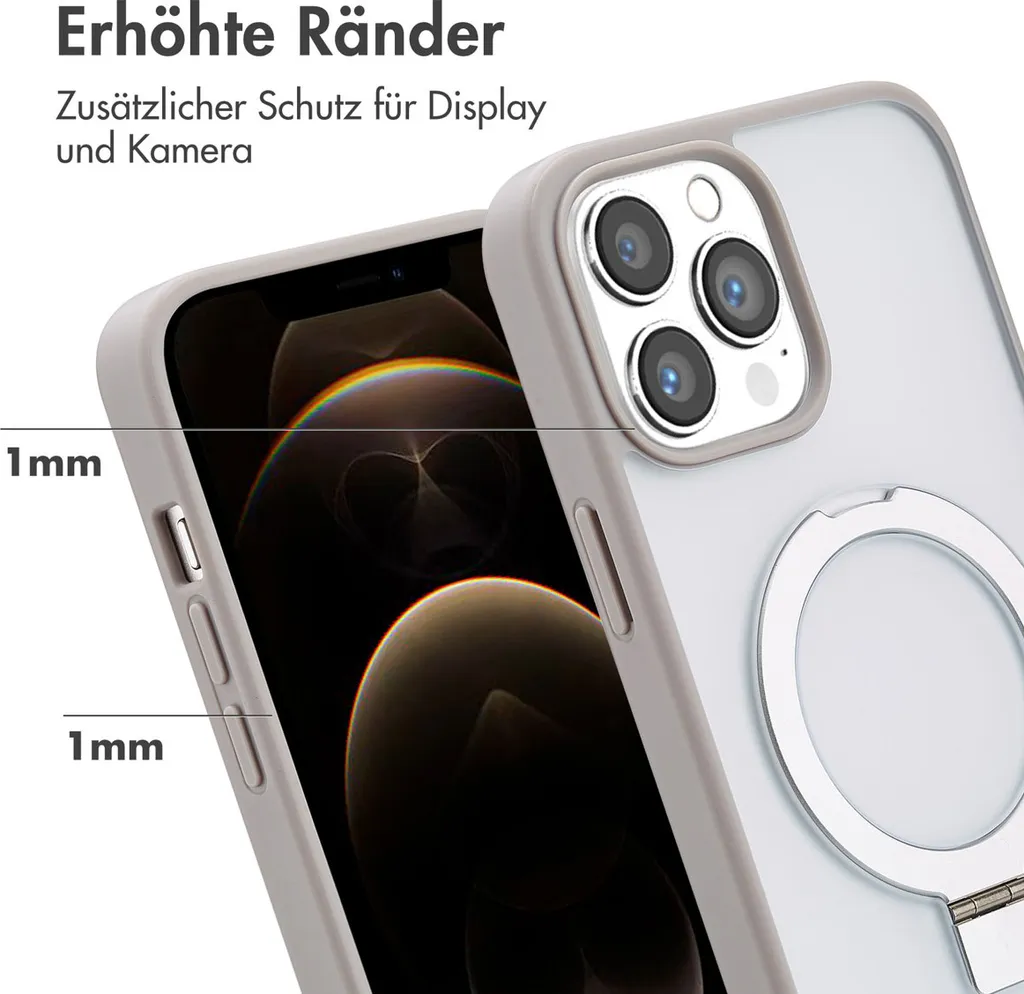 Accezz Ring Stand Backcover con MagSafe iPhone 13 Pro Max - Grigio - 5