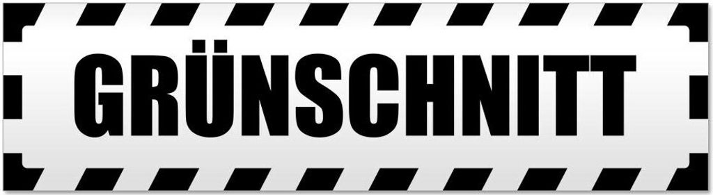 Kiwistar Grünschnitt gestreift Magnetschild Schild magnetisch - 20cm Schwarz - Magnetfolie für Auto PKW Kfz