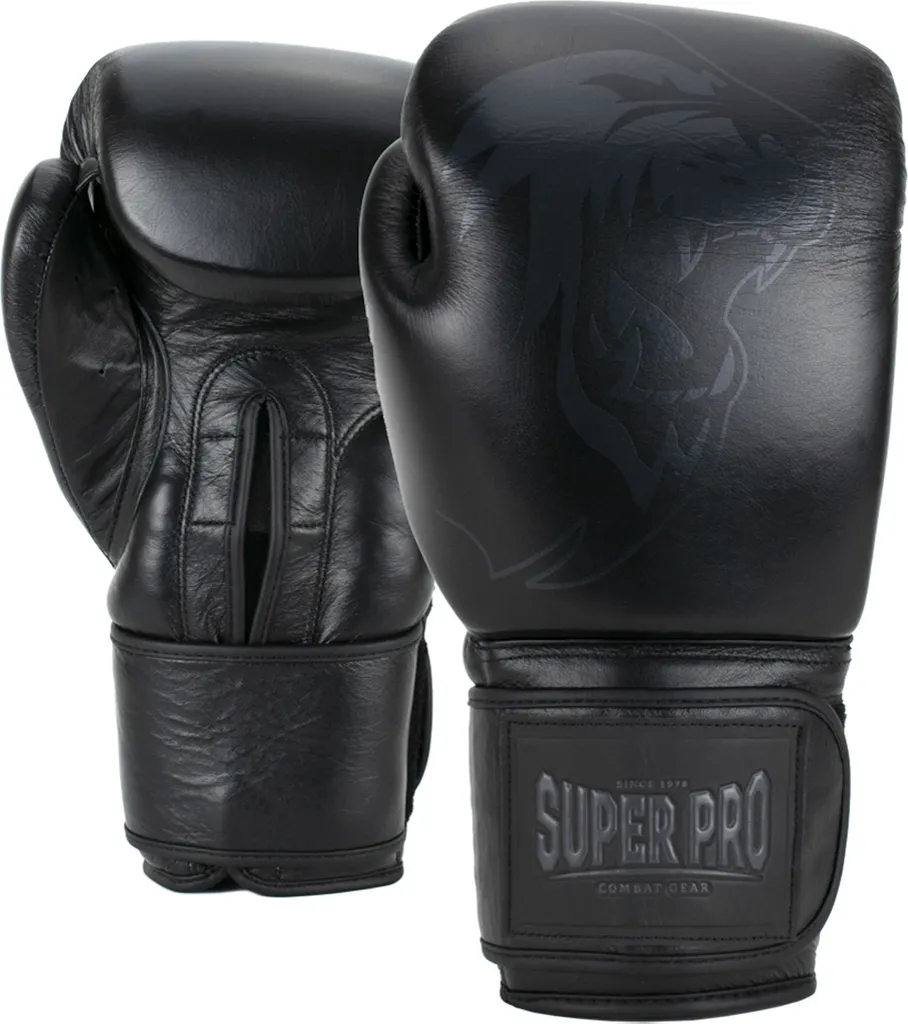 Super Pro Combat Gear Legend gants de boxe en cuir noir 14 oz