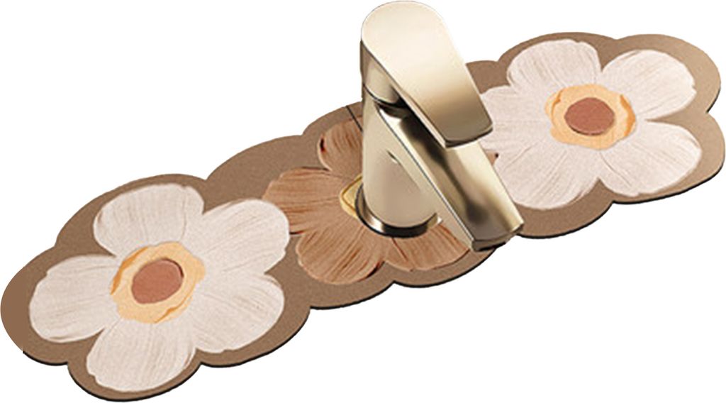 Wasserhahn-Pad, Wasseraufnahme, schnelltrocknend, feuchtigkeitsbeständig, rutschfest, Blumenmuster, Abtropfmatte für Spüle, Küchenzubehör