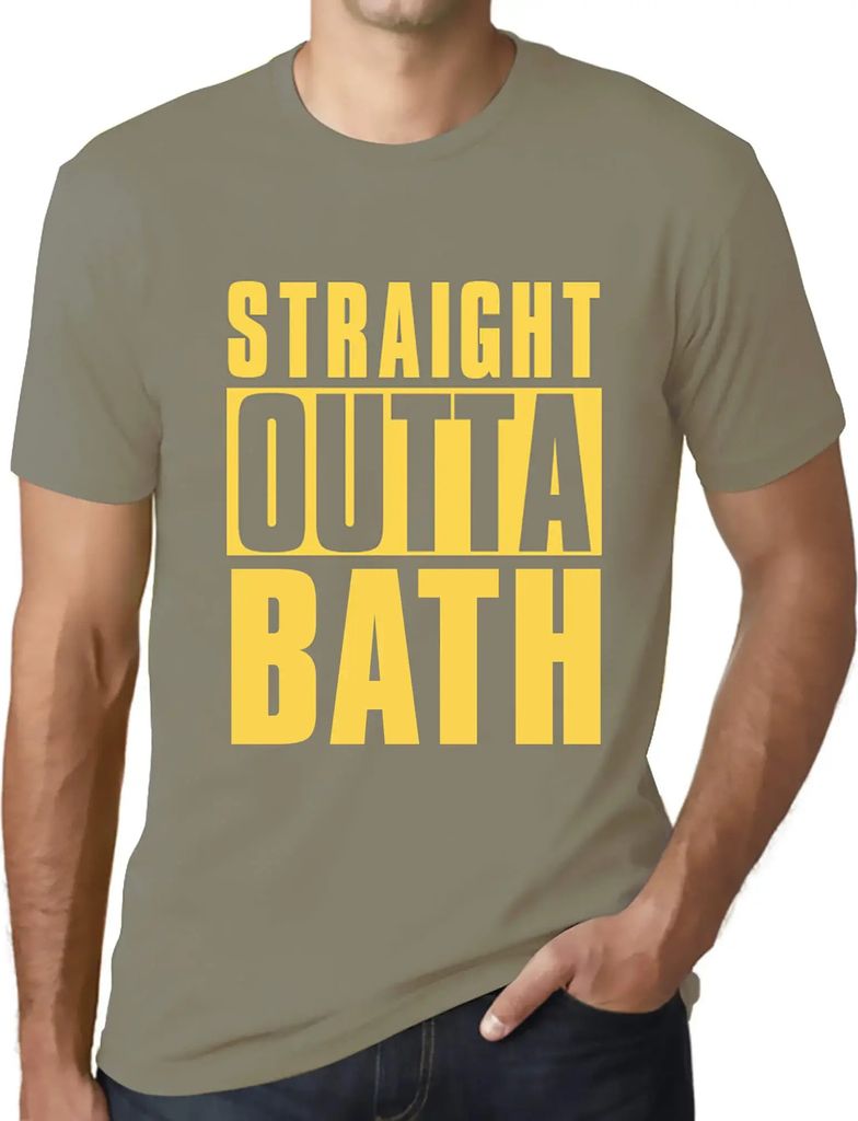 Herren Grafik T-Shirt Direkt aus dem Bad – Straight Outta Bath – Öko-Verantwortlich Vintage Jahrgang Kurzarm Lustige Druck Geburtstag Geschenk...