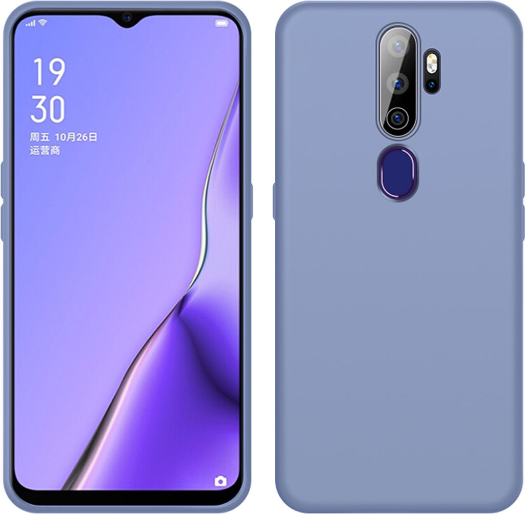 OPPO A5 2020 Hülle, LaimTop Slim Flüssig Silikon Soft Gel Gummi Stoßfest Kratzfest Schutzhülle für OPPO A5 2020 Grau