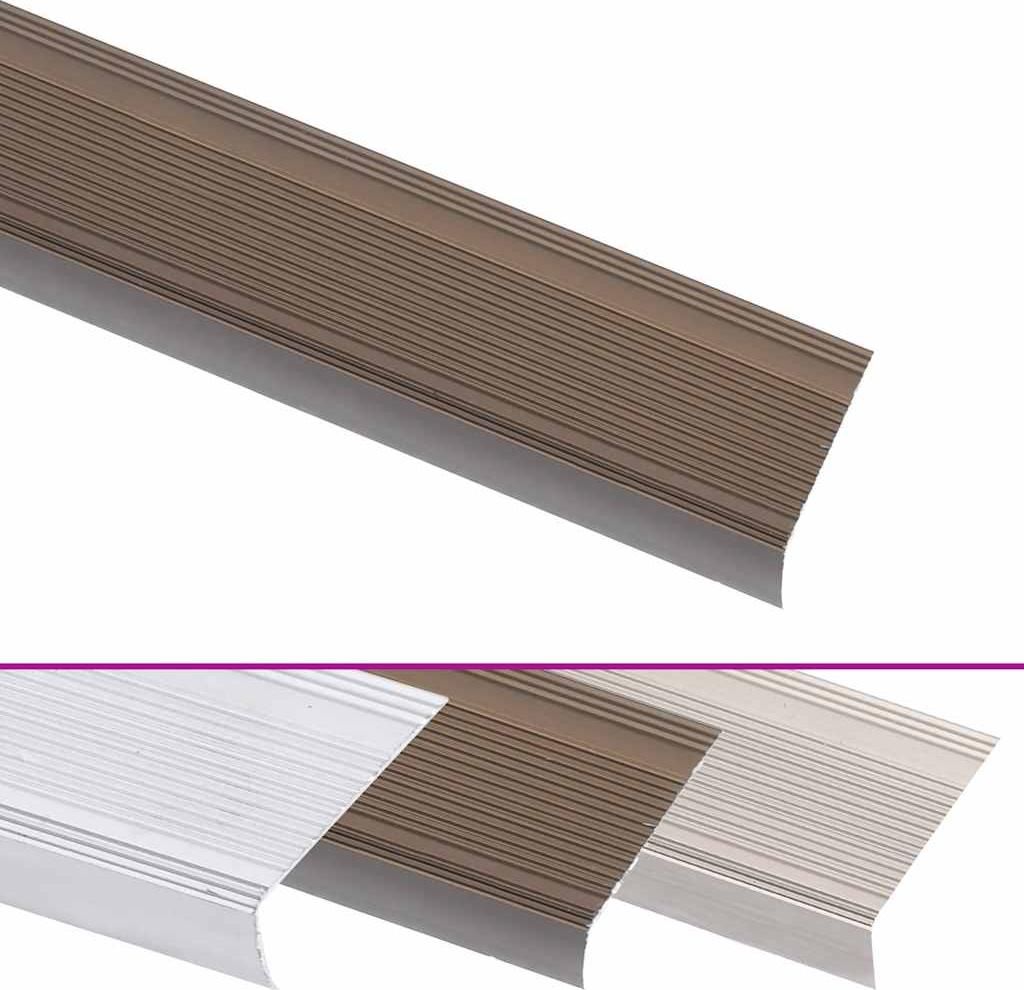 vidaXL Treppenkantenprofil in L-Form 5 Stk. Aluminium 90 cm Braun