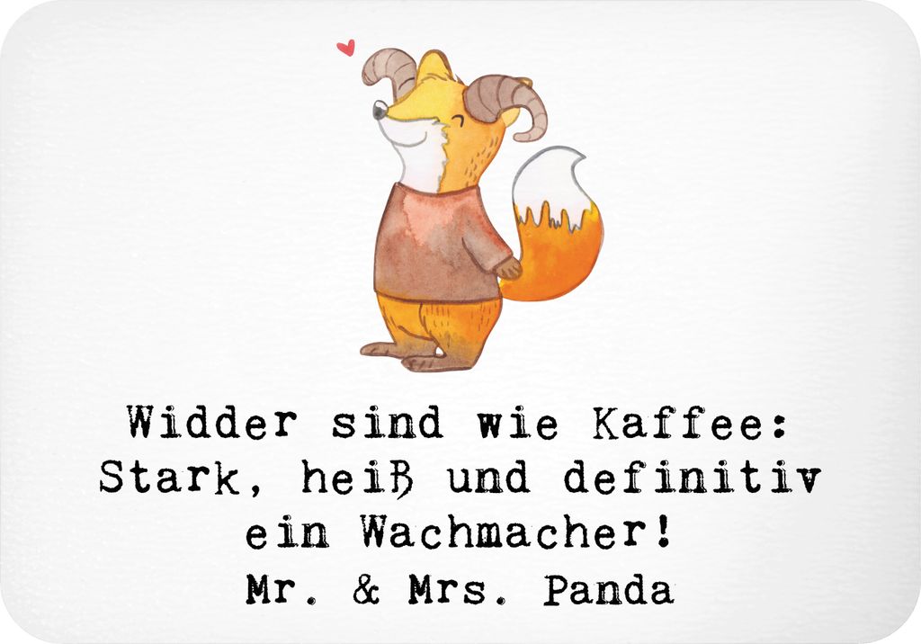 Mr. & Mrs. Panda magnet Spruch Widder Power - Weiß - Geschenk, Tierkreiszeichen, Kühlschrankmagnet, whiteboardmagnet, Unabhängigkeit, Horoskop, ...
