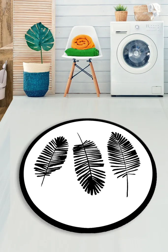 Offerta Tappeto Bagno 140x140 Mijolnir Hoja Nero - Ultimi Pezzi