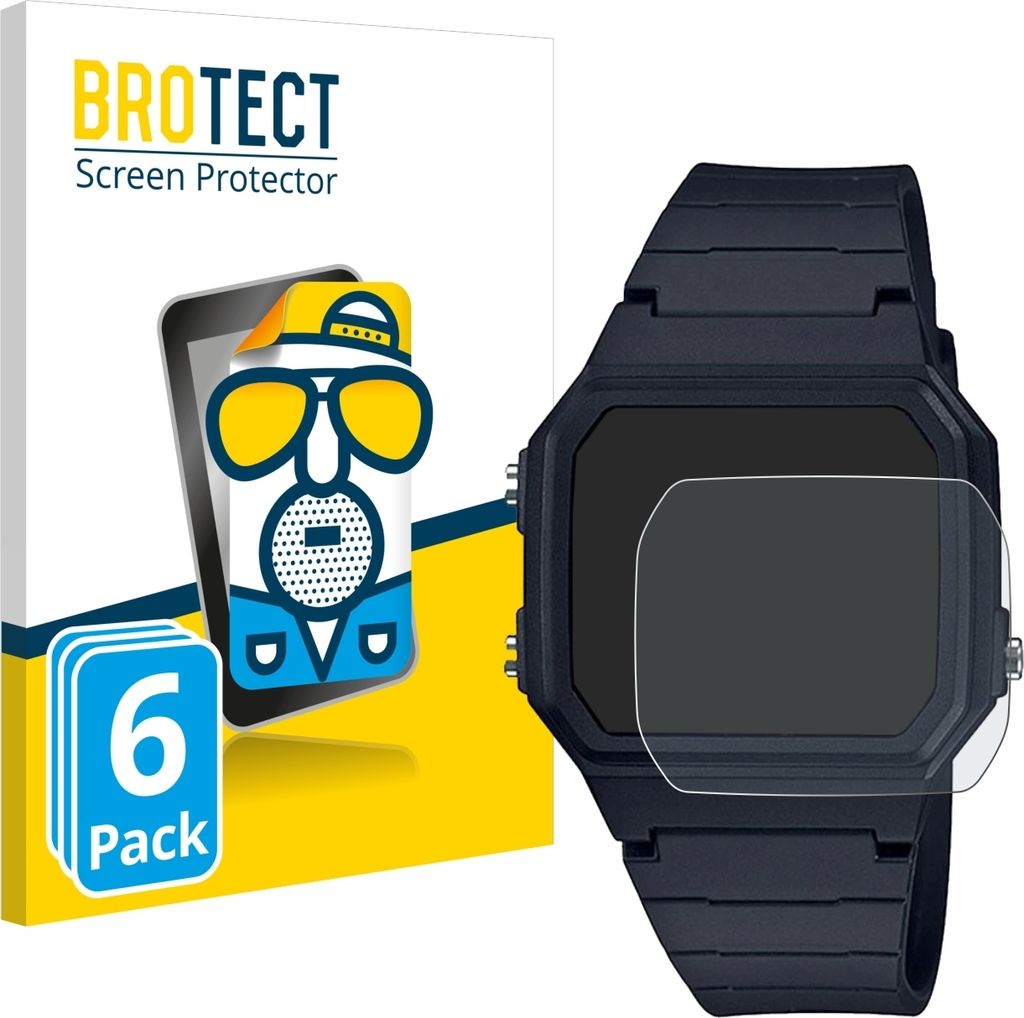 6x BROTECT Schutzfolie für Casio Uni F-91W Displayschutz Produktbild 