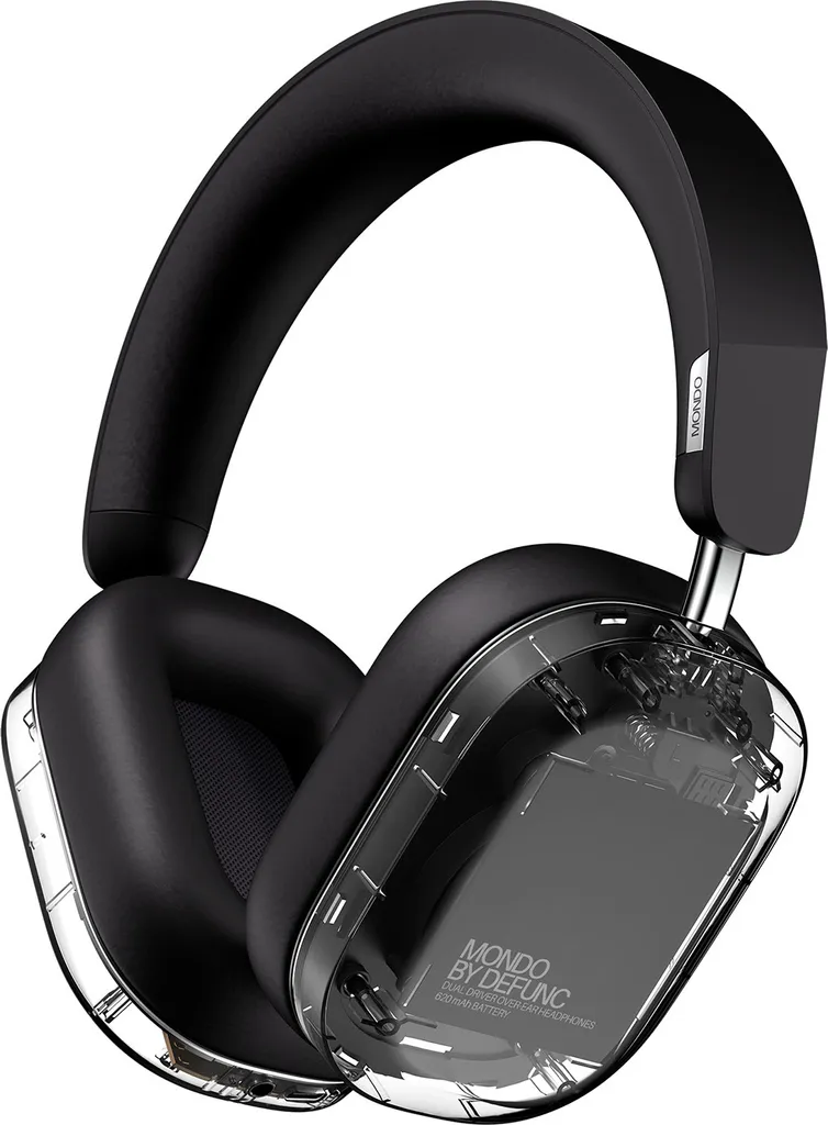 Defunc Mondo Cuffie Bluetooth Nero Trasparente con Microfono ENC Dual Driver
