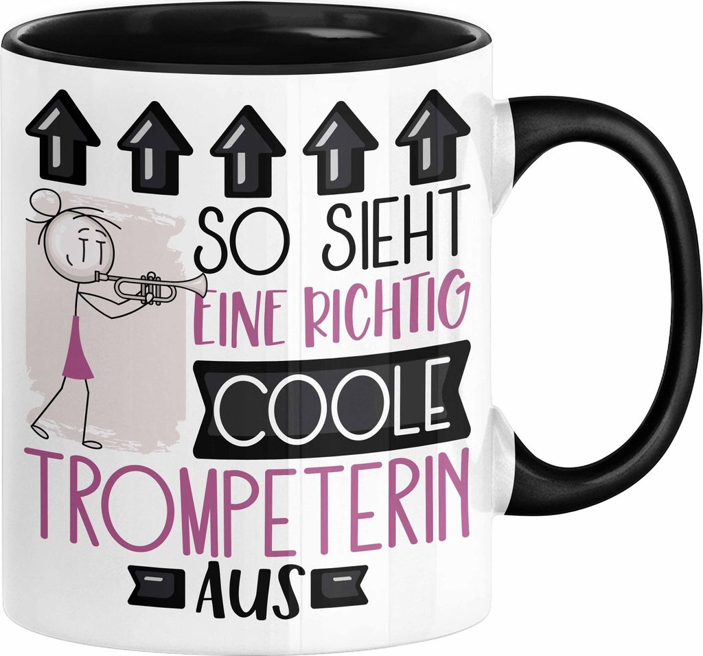 Trompeterin Geschenk Tasse Geschenkidee für Trompeterin Geburtstag Weihnachten Spruch So Sieht Eine Richtig Coole Trompeterin Aus Kaffee-Becher (...