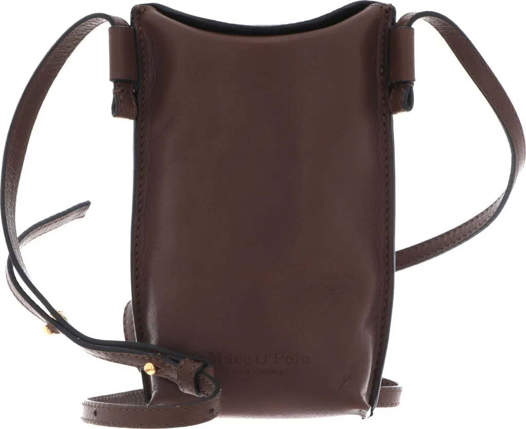 Sac bandoulière porte-téléphone en cuir brun Marc O'Polo série Gladys