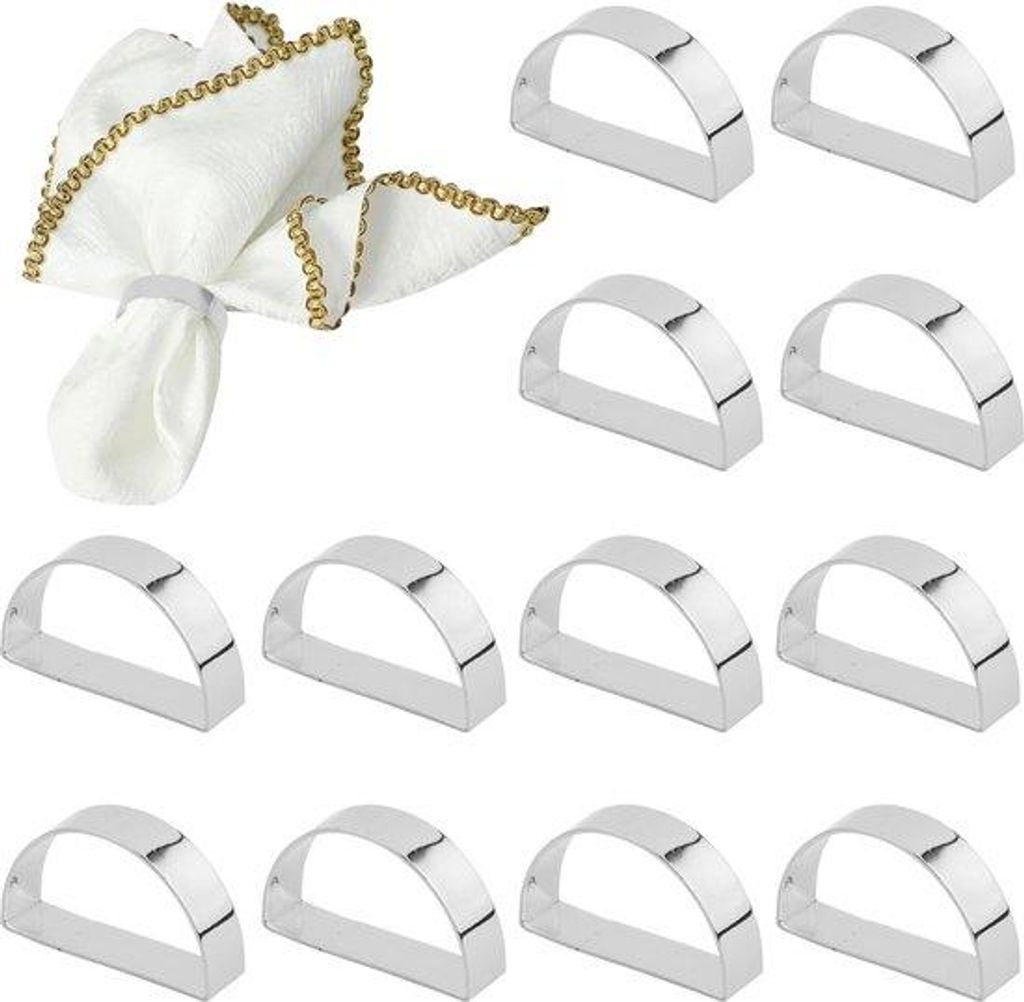 Elegante Metall-Serviettenringe silber für Tischdeko
