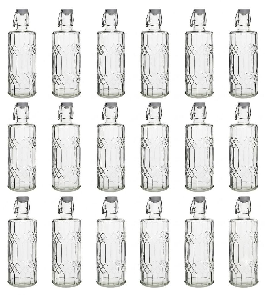 Olympia geo Glaswasserflasche mit Stöpsel | 1 Liter | 12 Produktbild 
