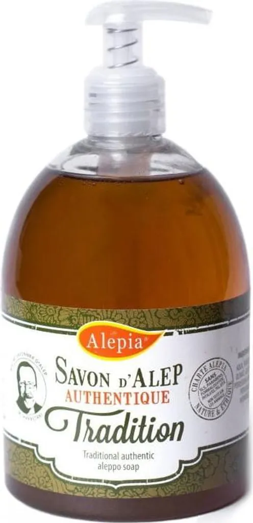 Savon liquide d'Alep 1% huile de baies de laurier Alepia en flacon 500ml