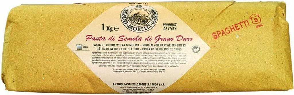 Morelli Spaghetti aus Hartweizengrieß handverpackt 1kg Produktbild 