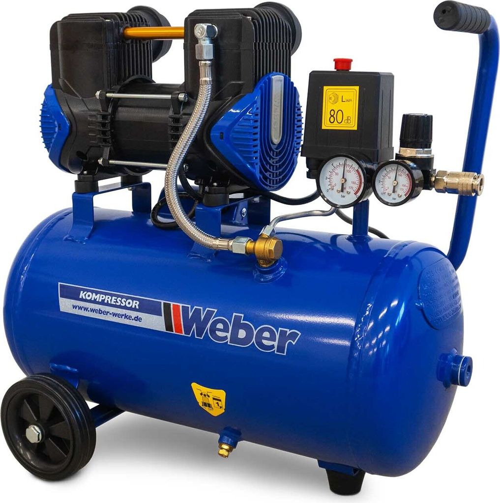 Weber Flüster Kompressor silent 230 V / 8 bar / 24 l Tank Produktbild 1