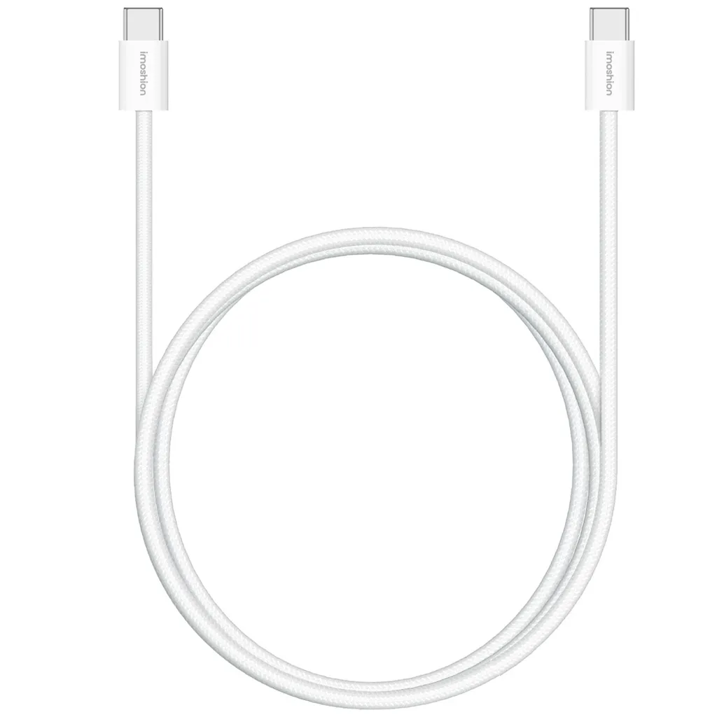 imoshion Cavo da USB-C a USB-C - Intrecciato - 2 metri - Bianco