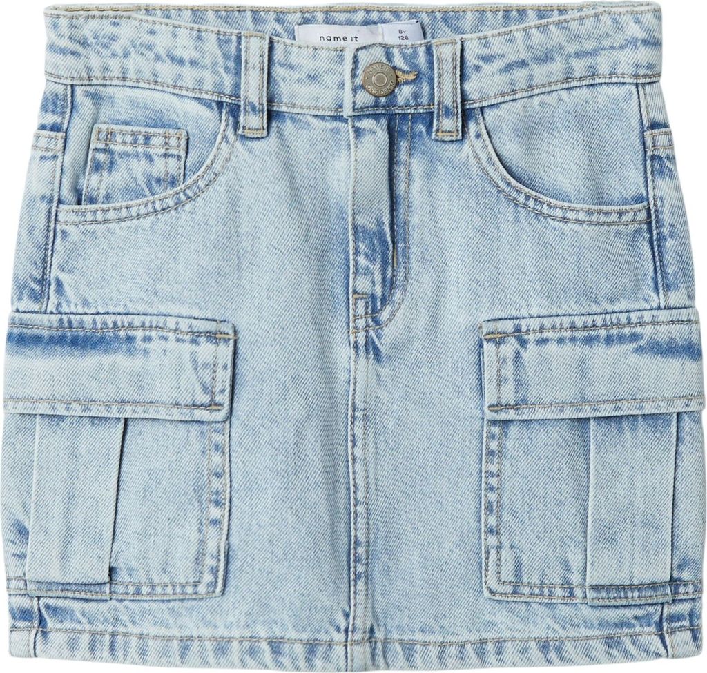 NAME IT Mädchen Denim Jeansrock mit Cargo Taschen Größe: 152