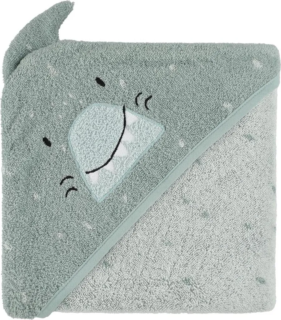 Asciugamano con Cappuccio Trixie Mr Shark Blue 75x75 in Spugna Bio