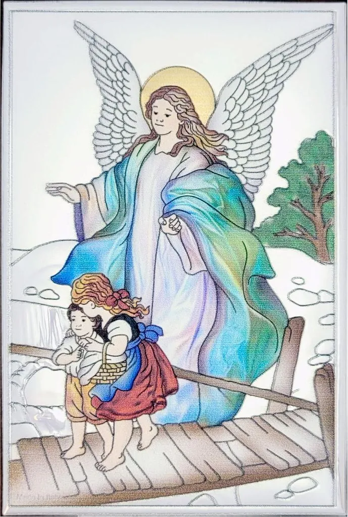 Ange gardien sur le pont Image 8x12 cm - Décoration FU840508COL