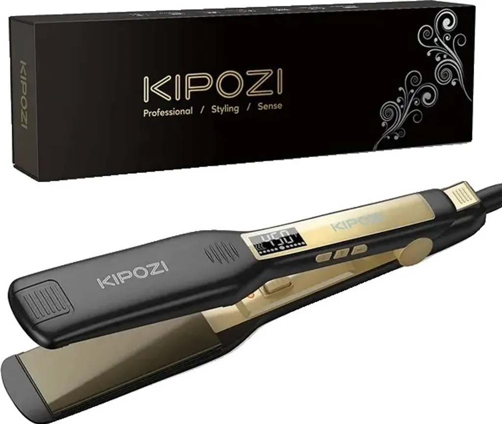 Lisseur Cheveux de Voyage Dual-Voltage Noir Plaques Titane Haute Qualité