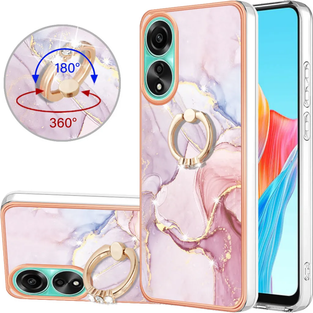 Prezzo Shock: Cover Oppo A78 4G Marmo Grigio con Supporto