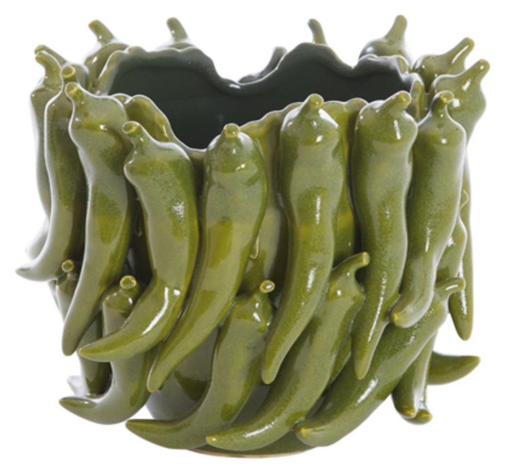 Light & Living Keramikvase PEPPER Dunkelgrün – Produktbild 