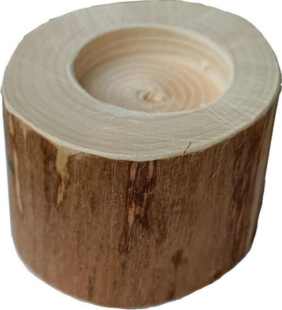 BOOGARDI Teelicht-Halter Holz · 5cm hoch 1Stück · rustikale Hochzeitsdeko Tisch Kerzenständer natürliche Deko Kerzenhalter Tischdeko