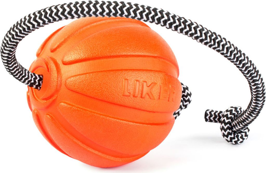 Ball mit Schnur für große Hunde, Schwimmt, Bindung zwischen Hund und Mensch, Harmolos, Hundespielzug, Hundetraining, ? 9 cm, Orange