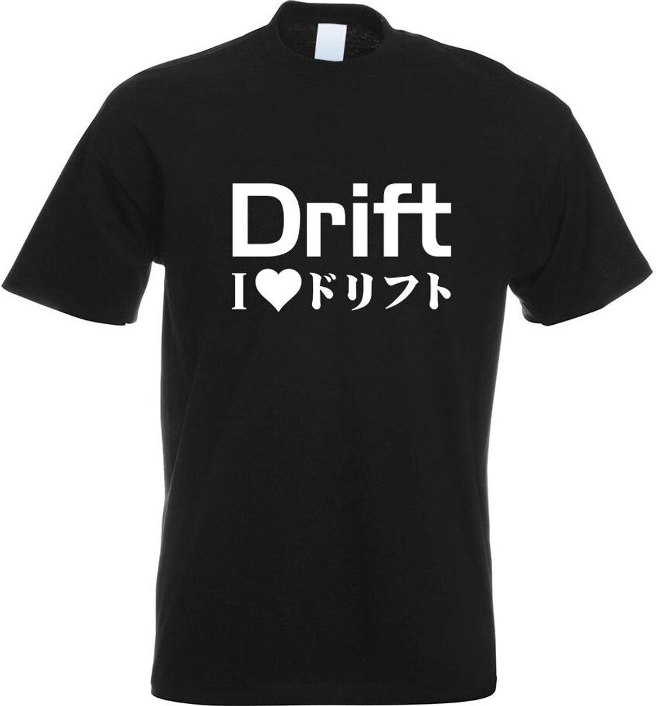 Kiwistar - T-Shirt - schwarz - Drift - i Love Drifting Motiv Bedruckt Funshirt Design Print - mit Motiv Bedruckt - Funshirt Design - Sport - Freize...