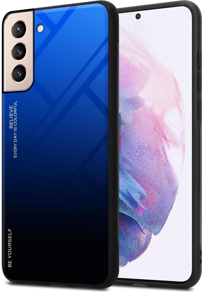 Cadorabo Hülle für Samsung Galaxy S21 PLUS Schutz Hülle in Schwarz Handyhülle TPU Etui Cover Case Tempered Glas