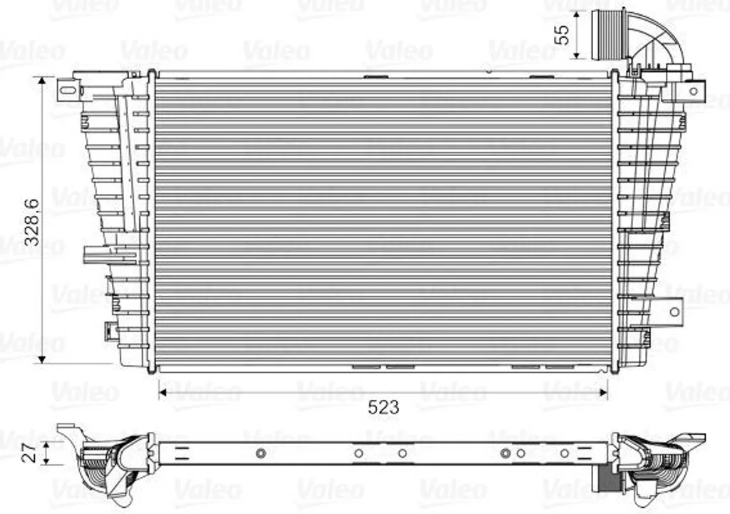 Intercooler pour Opel Astra H : Refroidisseur d'air Valeo 818614