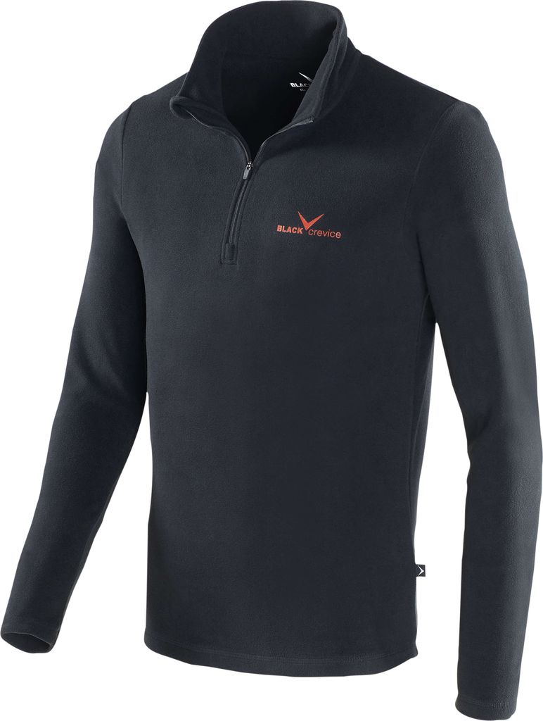 BLACK CREVICE - Herren Fleece Pullover > 170g/m2 | Farbe: Schwarz/Rot | Größe: L