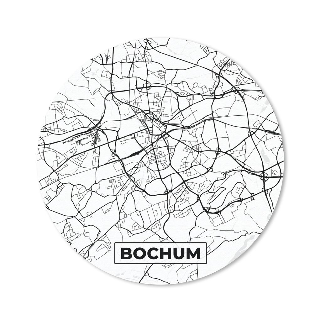 MuchoWow Mauspad Mousepad Stadtplan von Bochum - Karte - Stadtplan 50x50 cm - Mousepads - Maus Mat - Pad - Mausunterlage - Vinyl