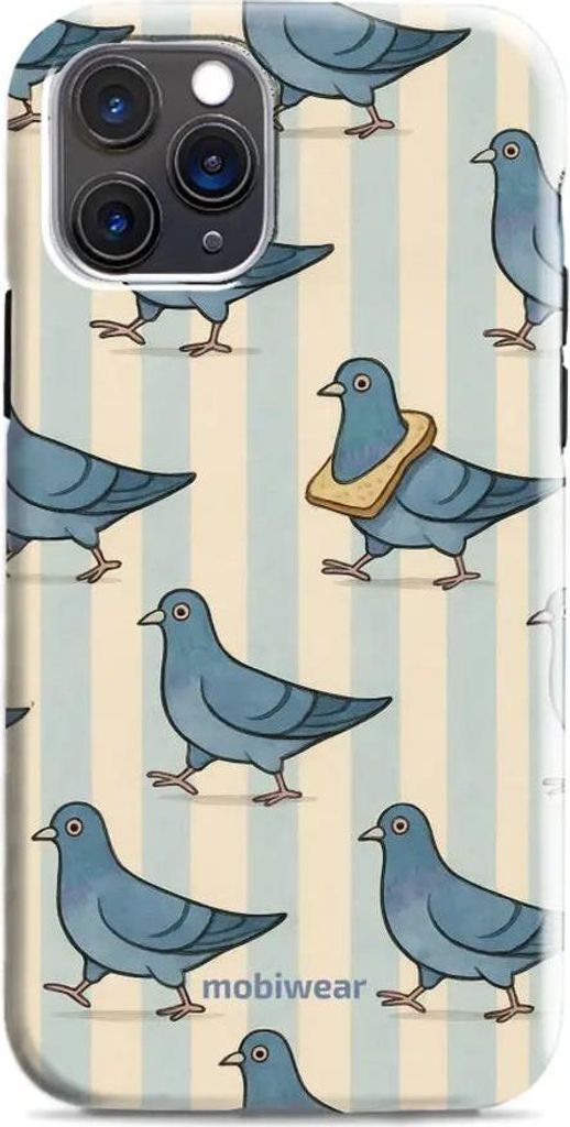 Handyhülle für iPhone 11 Pro Max, Mobiwear Elite Pro, Blaue Tauben