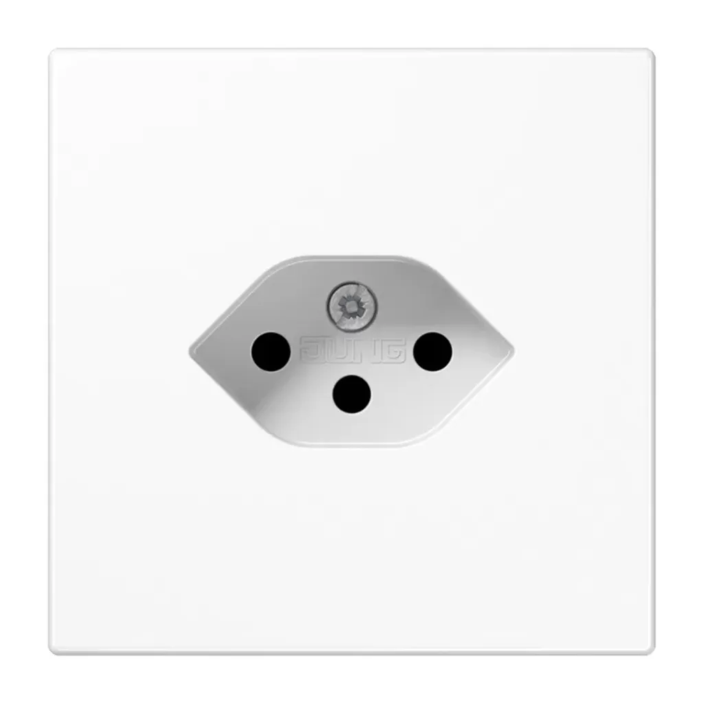 Prise de courant monobloc Type 13 Jung Norme Suisse Blanc Brillant