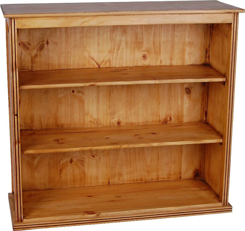 MiaMöbel Bücherregal Mexico Möbel 100x95x35 cm Landhausstil Massivholz Pinie Honig